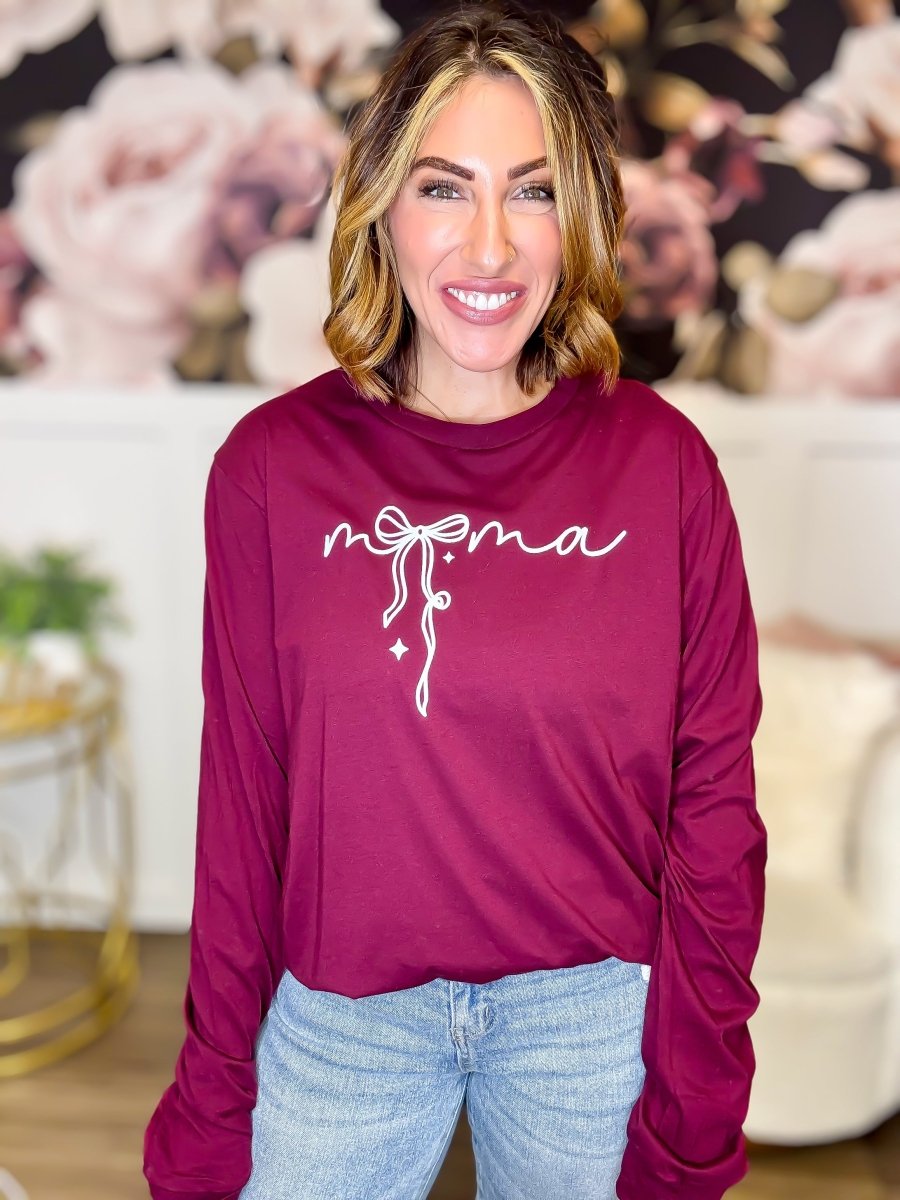 Simple Mama Long Sleeve Graphic Tee - FINAL SALE - Macoma Boutique555 Presales