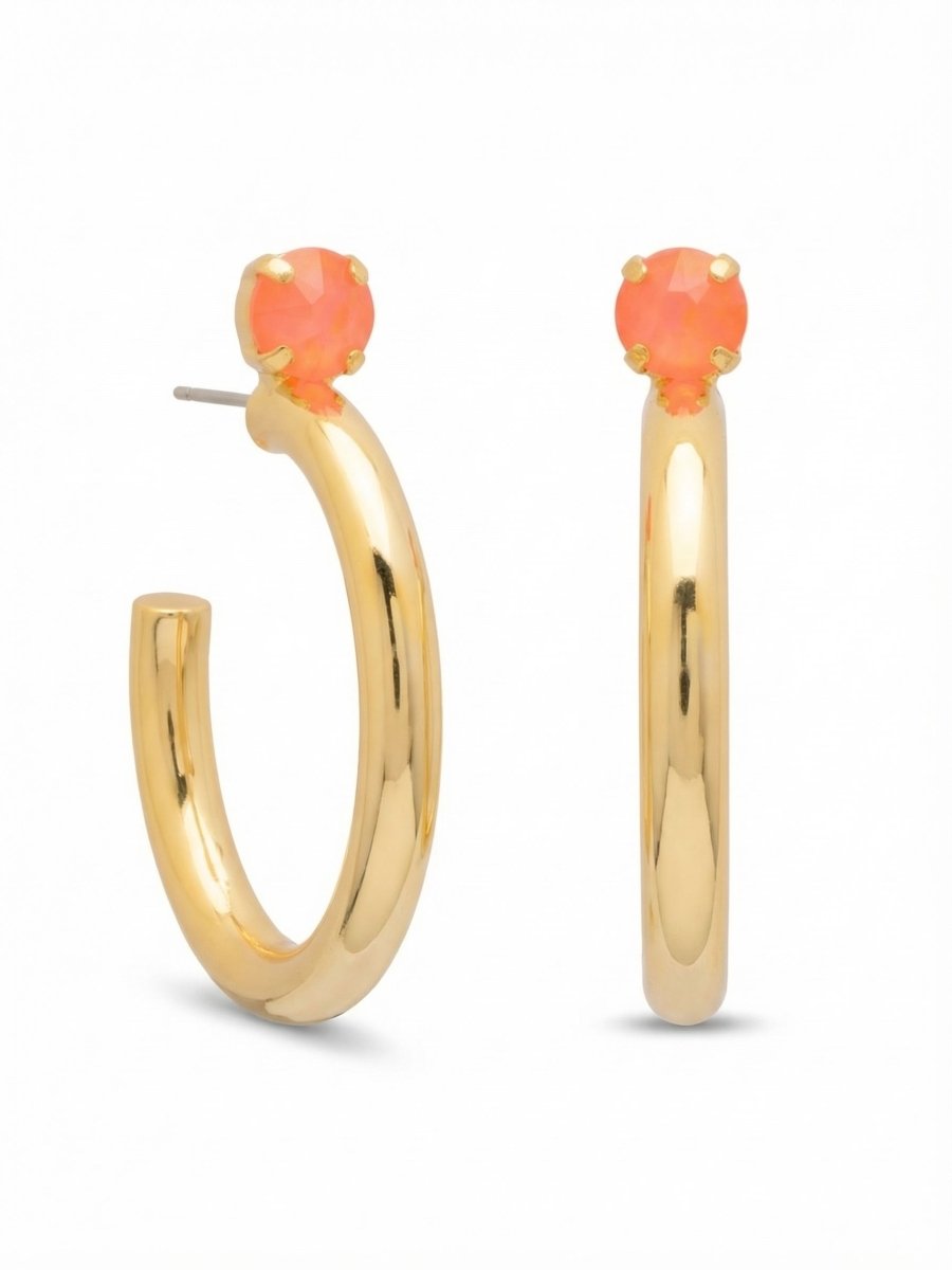Sorrelli Electric Hyacinth Keeley Studded Hoop Earrings - Macoma Boutique315 Jewelry