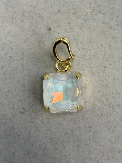 Square Charm in White - Macoma Boutique315 Jewelry