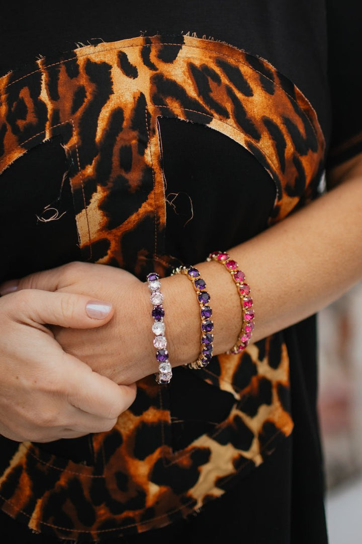 Stretch Rhinestone Bracelet in Silver/Multi - Macoma Boutique310 Accessories/Jewelry