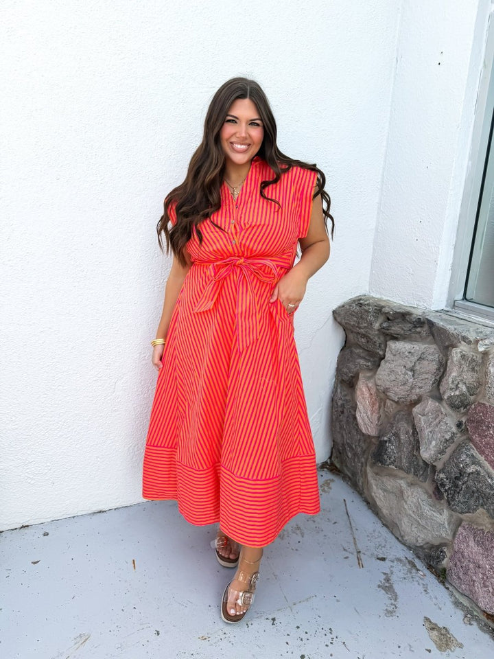 Sunset Stripe Dress - Macoma Boutique250 Dresses