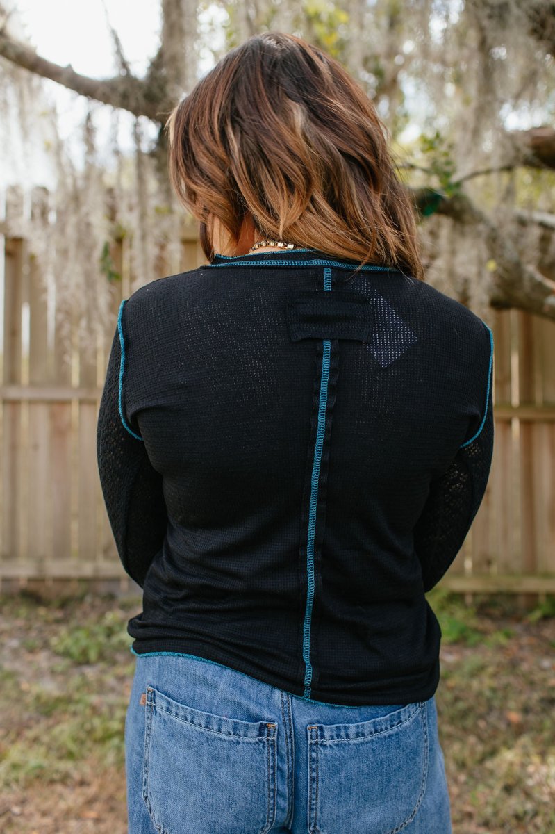 Teal Touch Top - Macoma Boutique120 Long Sleeve