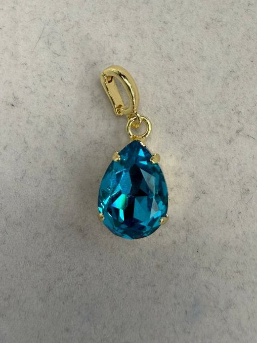 Teardrop Charm in Lagoon Blue - Macoma Boutique315 Jewelry