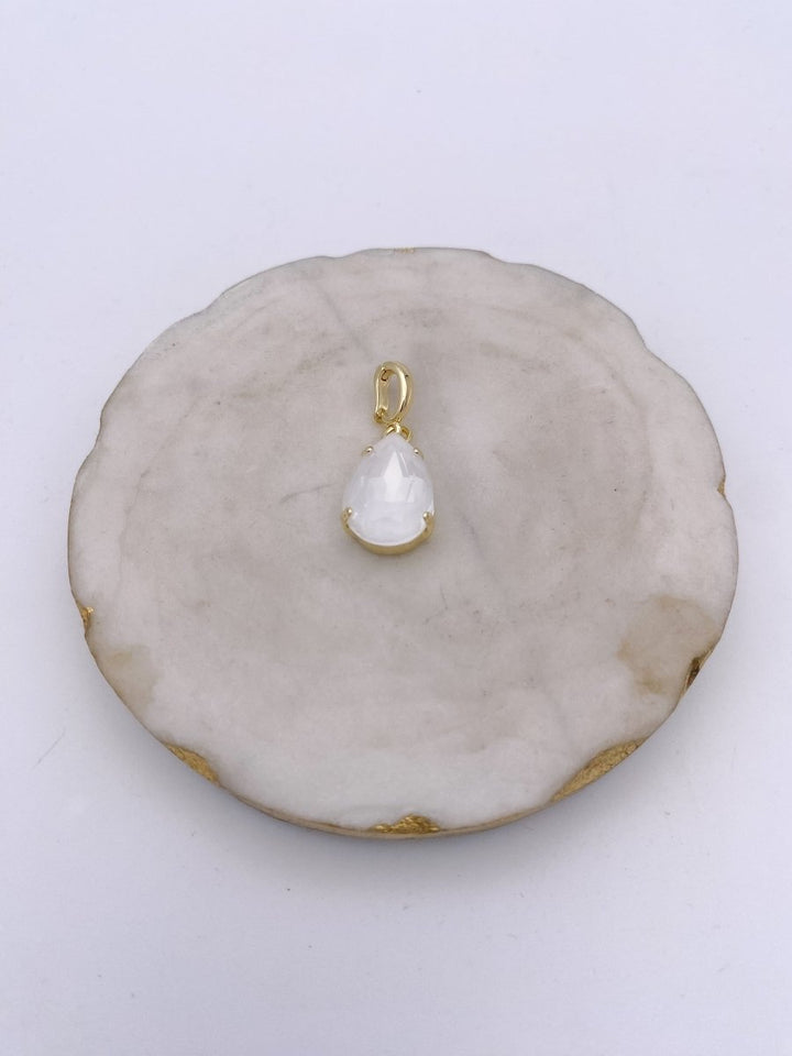 Teardrop Charm in White - Macoma Boutique310 Accessories/Jewelry