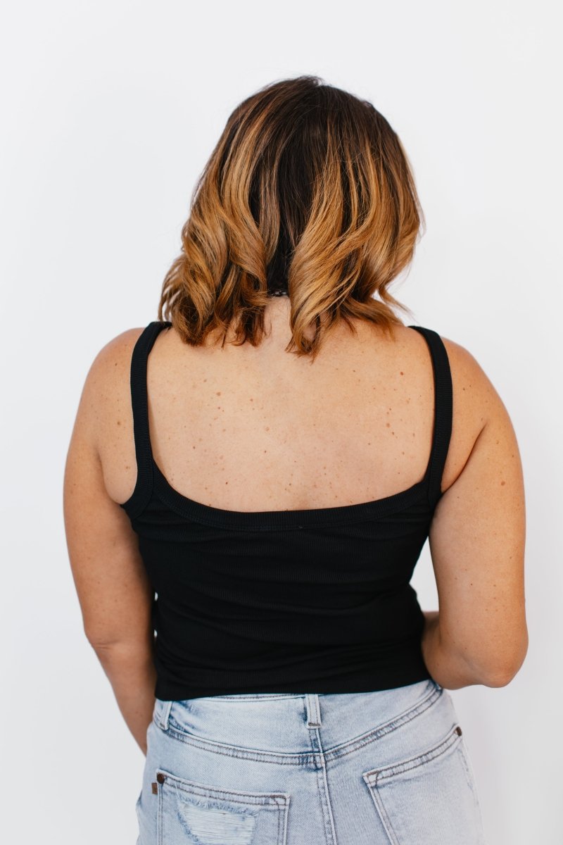 Tied With Love Tank in Black - FINAL SALE - Macoma Boutique110 Tanks