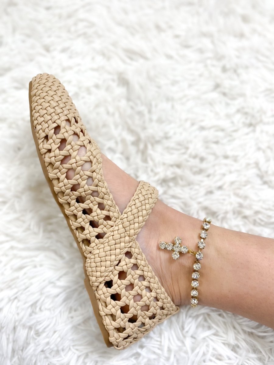 Tova Baby Donatella Anklet In Antique Gold/clear - Macoma Boutique310 Accessories/Jewelry