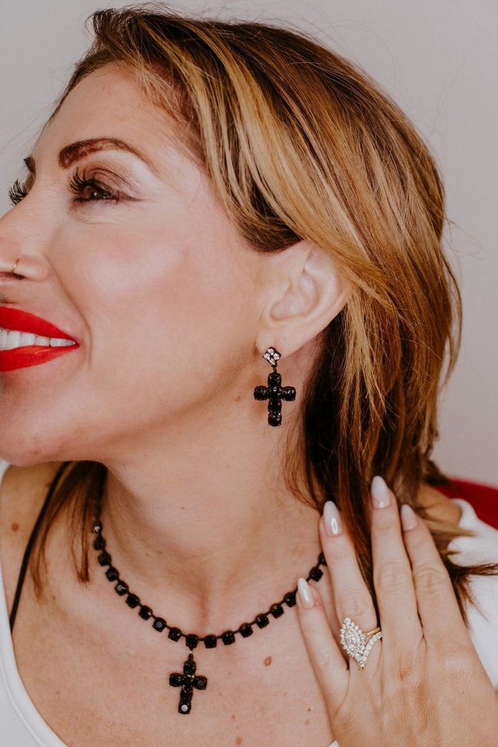 Tova Baby Donatella Earrings In Smutt Jet - Macoma Boutique310 Accessories/Jewelry