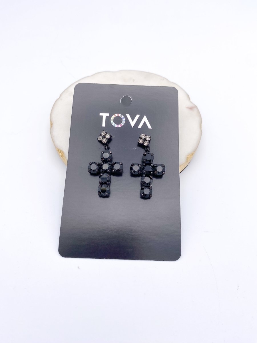 Tova Baby Donatella Earrings In Smutt Jet - Macoma Boutique310 Accessories/Jewelry