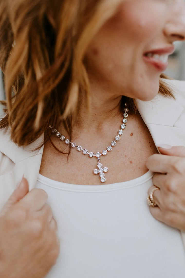 Tova Baby Donatella Necklace In Silver Clear - Macoma Boutique310 Accessories/Jewelry