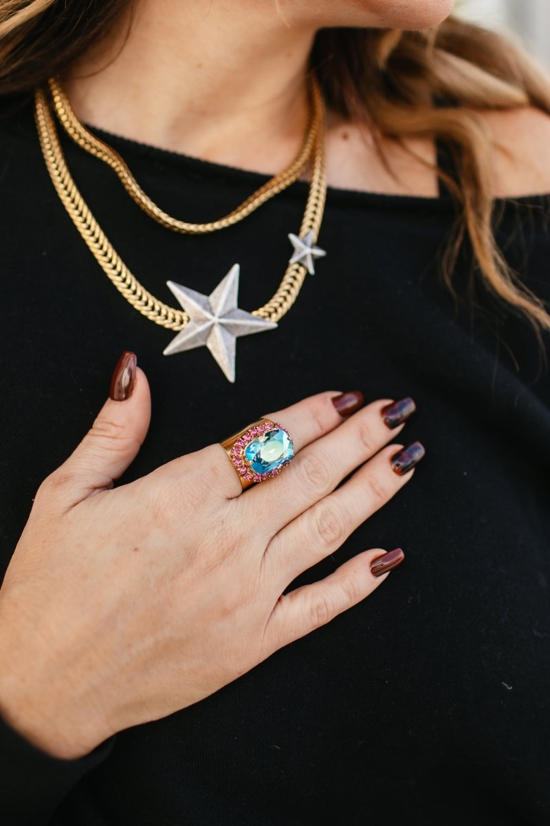 Tova Chloe Ring in Aqua Verde - Macoma Boutique310 Accessories/Jewelry