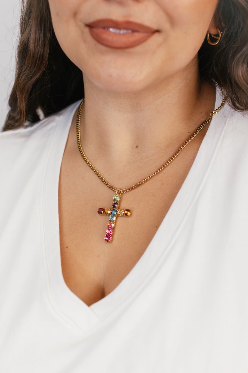 Tova Cross Necklace in Bohemian Wonderland - Macoma Boutique310 Accessories/Jewelry