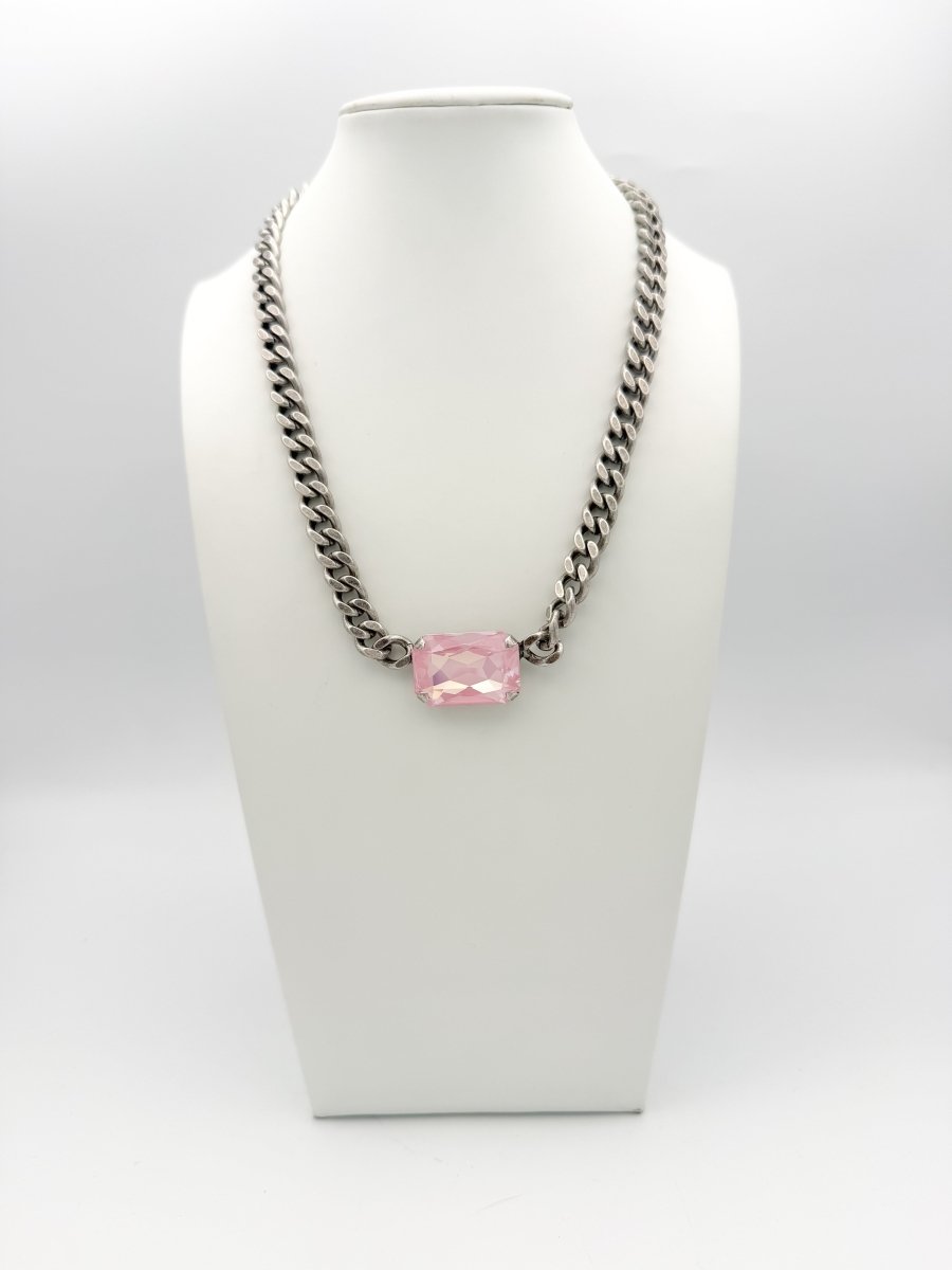 Tova Darcy Necklace In Antique Silver Petal Pink - Macoma Boutique310 Accessories/Jewelry