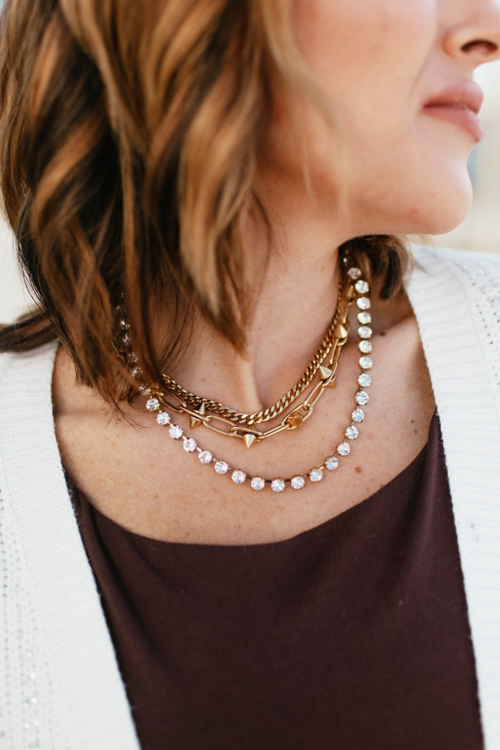 Tova Ender Necklace in Antique Gold Clear - Macoma Boutique310 Accessories/Jewelry