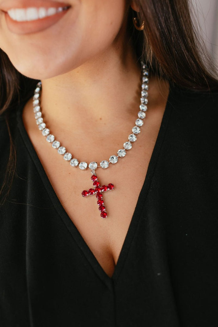 Tova Mini Donatella In Silver/Light Azore & Red - Macoma Boutique310 Accessories/Jewelry