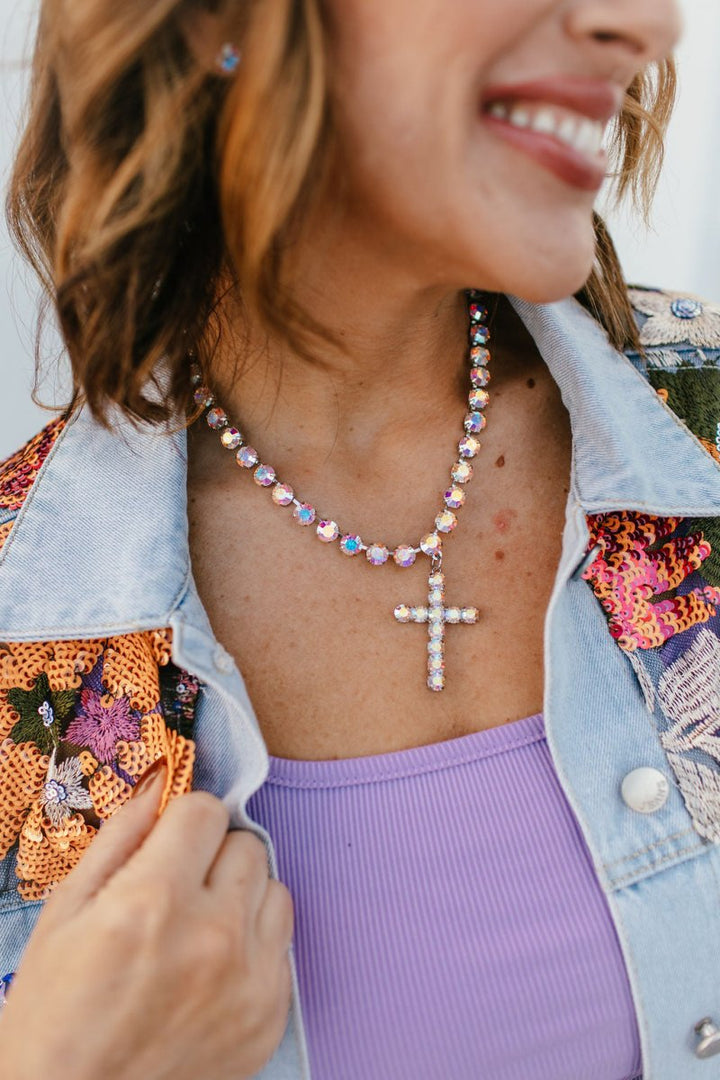 Tova Mini Donatella Necklace In Silver/Crystal AB - Macoma Boutique310 Accessories/Jewelry