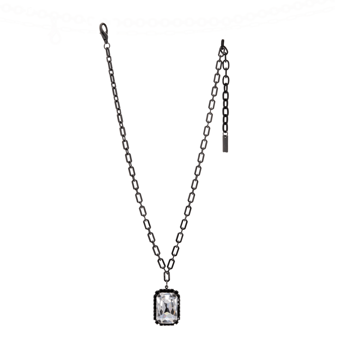 Tova Mini Soleil Necklace in Gunmetal / Clear Crystal - Macoma Boutique310 Accessories/Jewelry