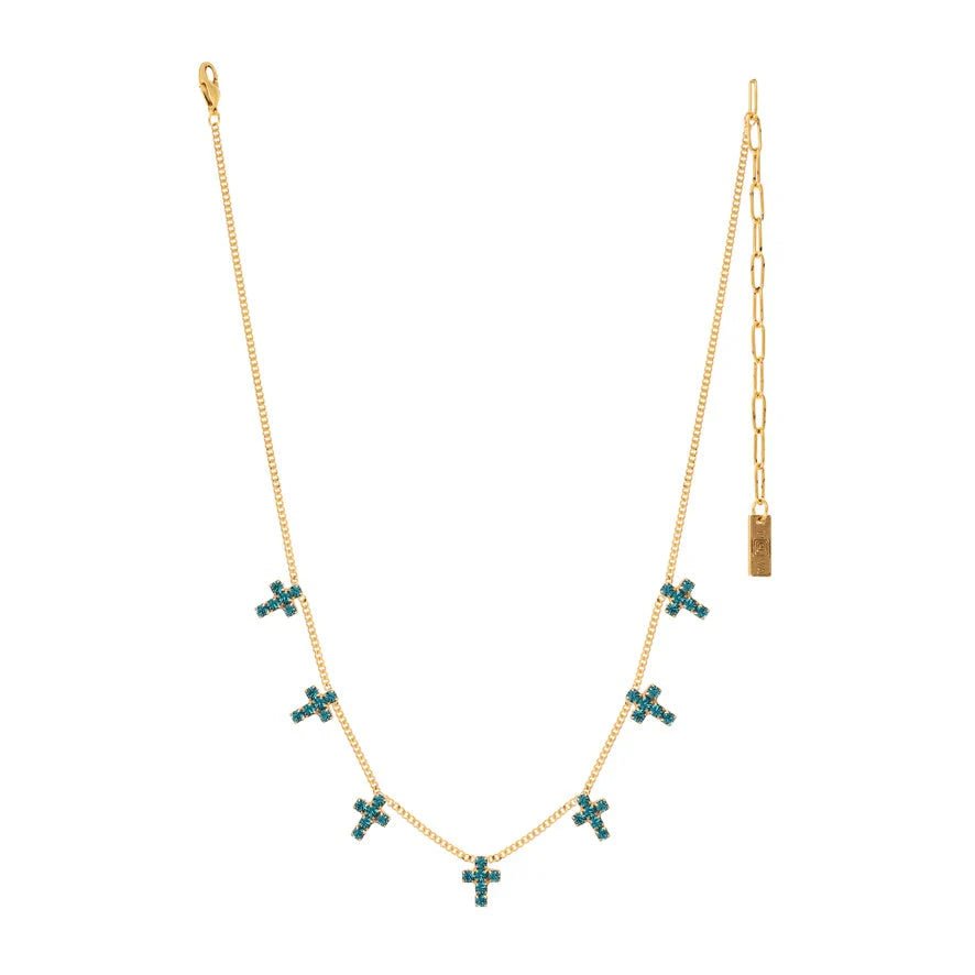 Tova Multi Cross Necklace In Zircon - Macoma Boutique310 Accessories/Jewelry