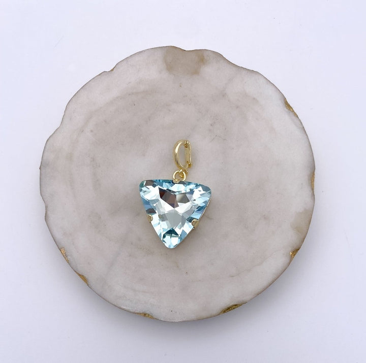 Triangle Charm in Aqua - Macoma Boutique310 Accessories/Jewelry