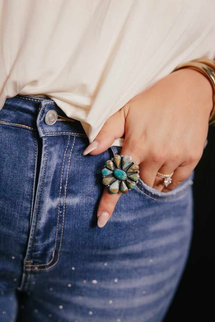 Turquoise Garden Adjustable Ring - Macoma Boutique315 Jewelry