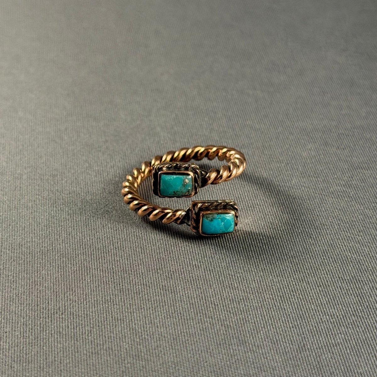 Turquoise Twist Adjustable Ring - Macoma Boutique315 Jewelry