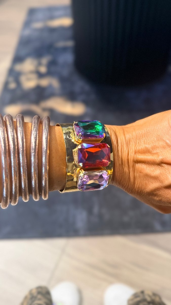 Uptown Glam Cuff Bracelet in Enchanted Garden - Macoma Boutique315 Jewelry