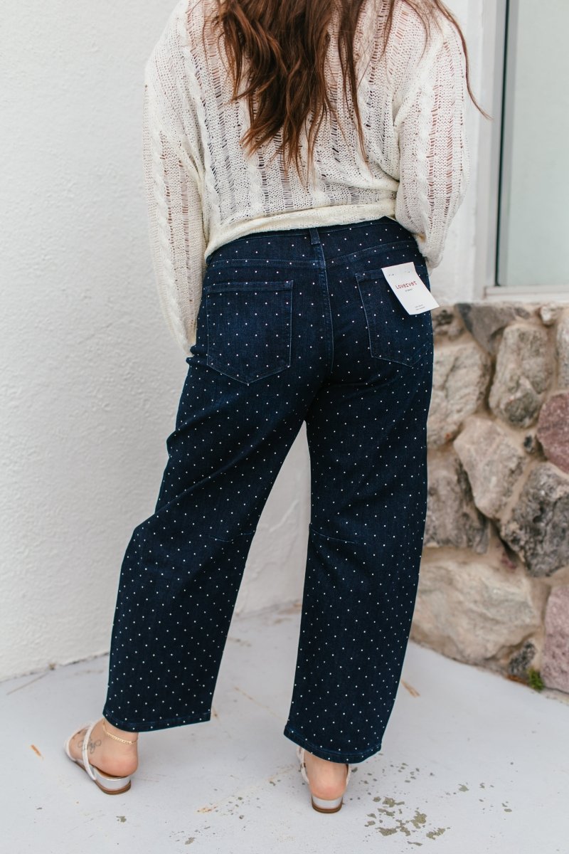 Vervet Rhinestone Dreams Barrel Jeans - Macoma Boutique170 Denim