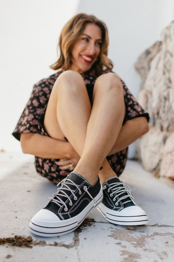 Very G Black Sparkle Aman Sneakers - Macoma Boutique301 Sneakers