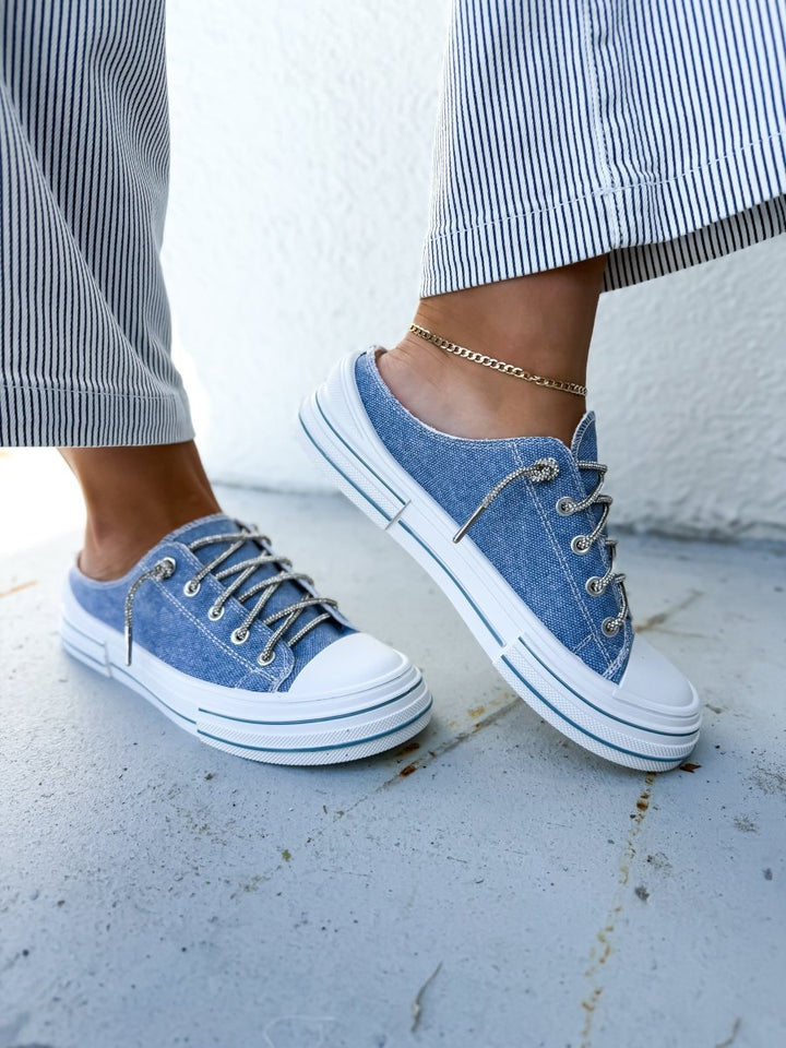 Very G Blue Aman Slip On Sneakers - Macoma Boutique301 Sneakers