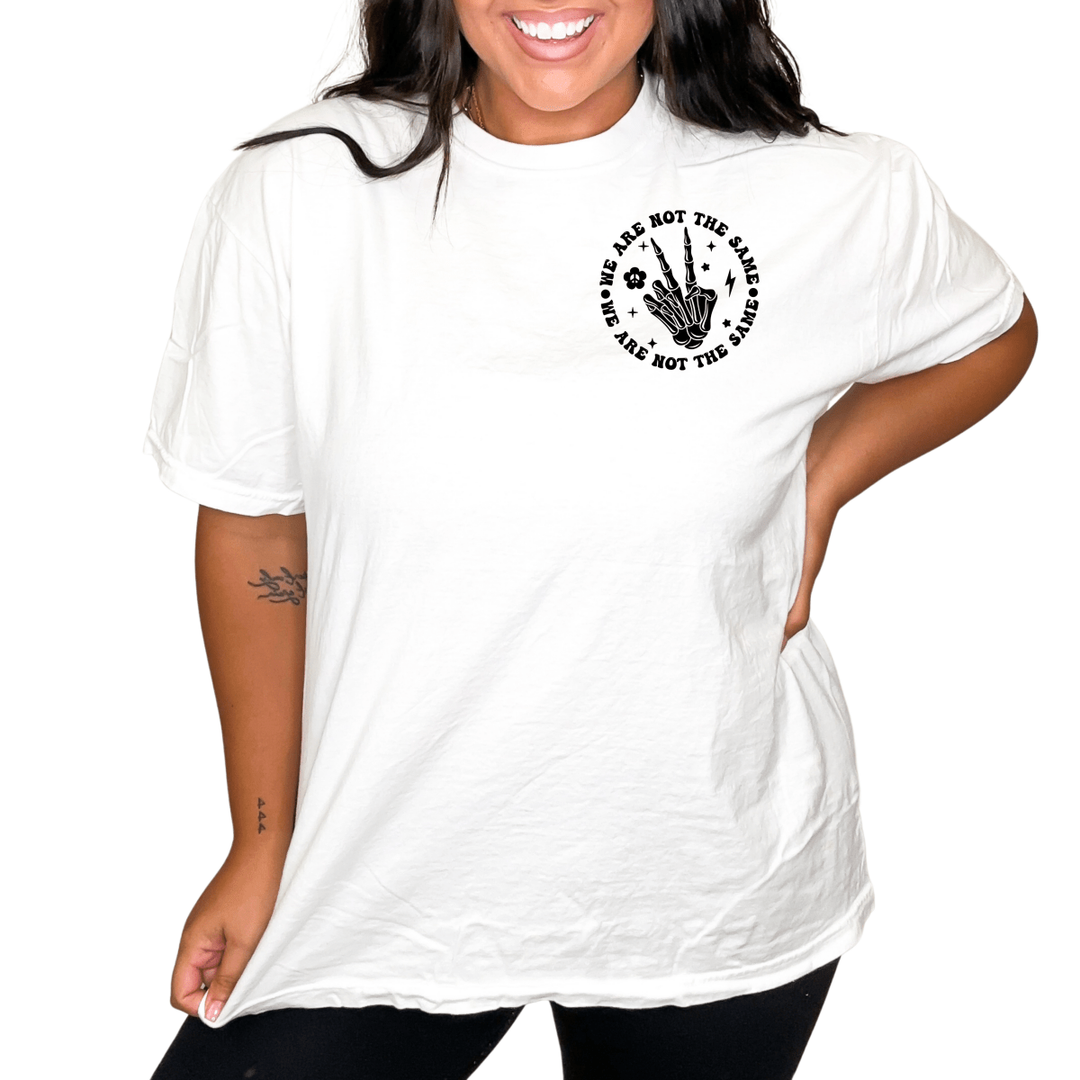 We Are Not The Same Front & Back Graphic Tee - FINAL SALE - Macoma Boutique555 Presales