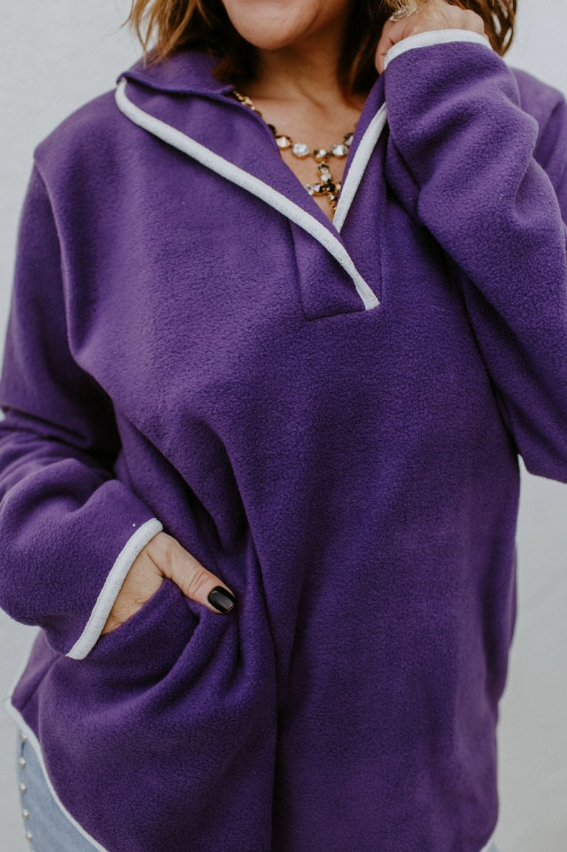 Weekend Ready Pullover In Purple - Reg & Curvy - Macoma Boutique130 Sweaters