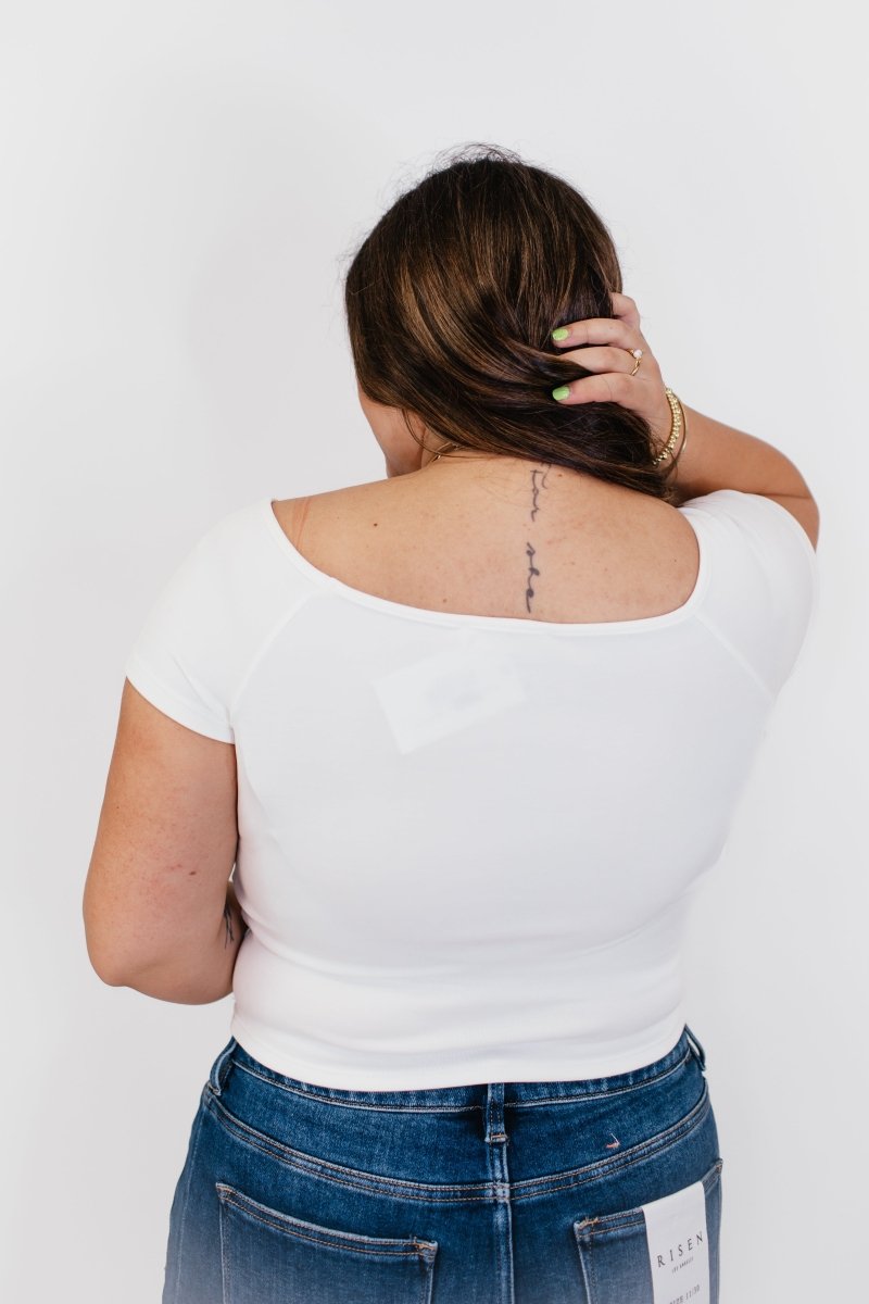 White Wedding Top - Reg/Curvy - Macoma Boutique100 Short Sleeve