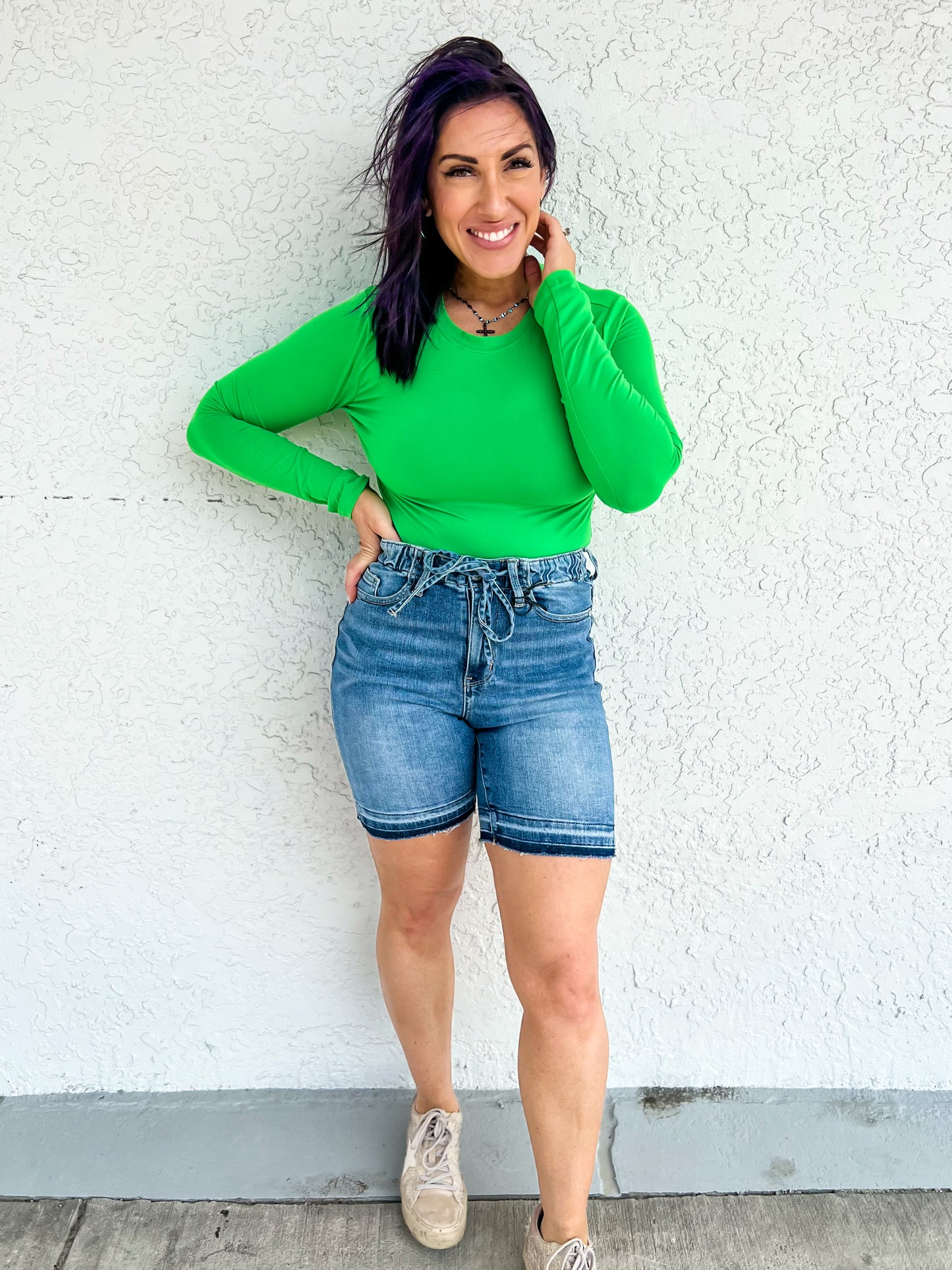 Reg/Curvy Judy Blue Message In A Bottle Shorts