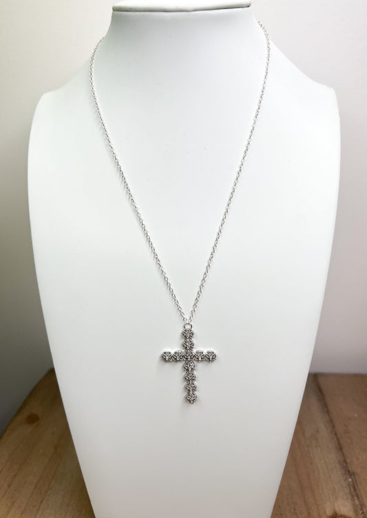 Sterling Silver 18" Custom Macoma Cross Necklace