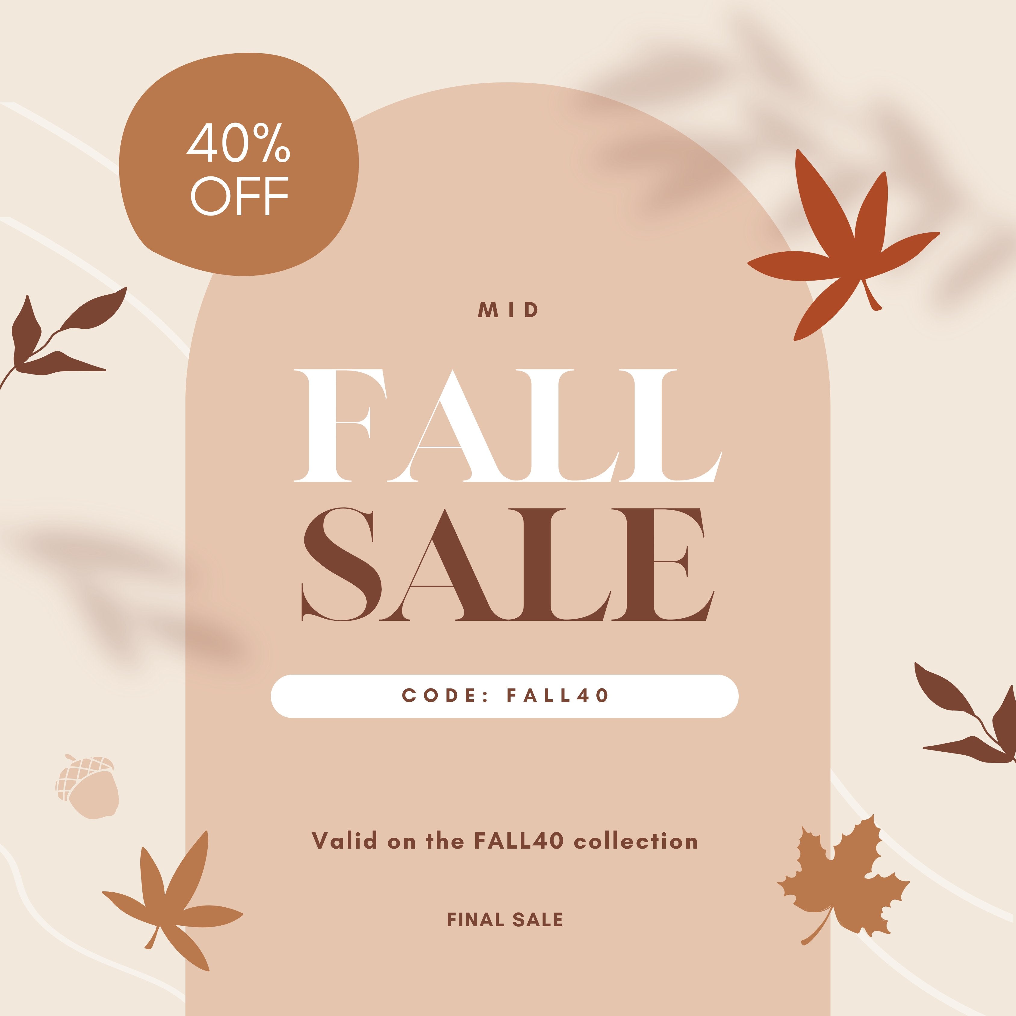 El código de oferta de mitad de otoño es Fall50