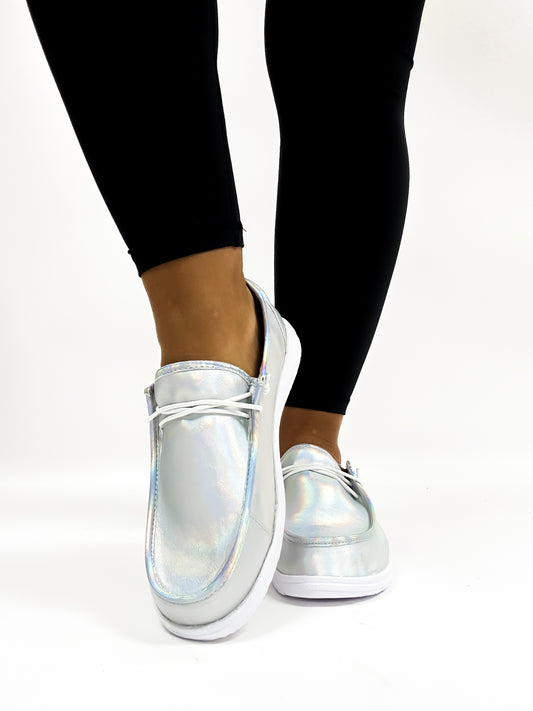 Corky's Silver Iridescent On Deck Shoes -FINAL SALE