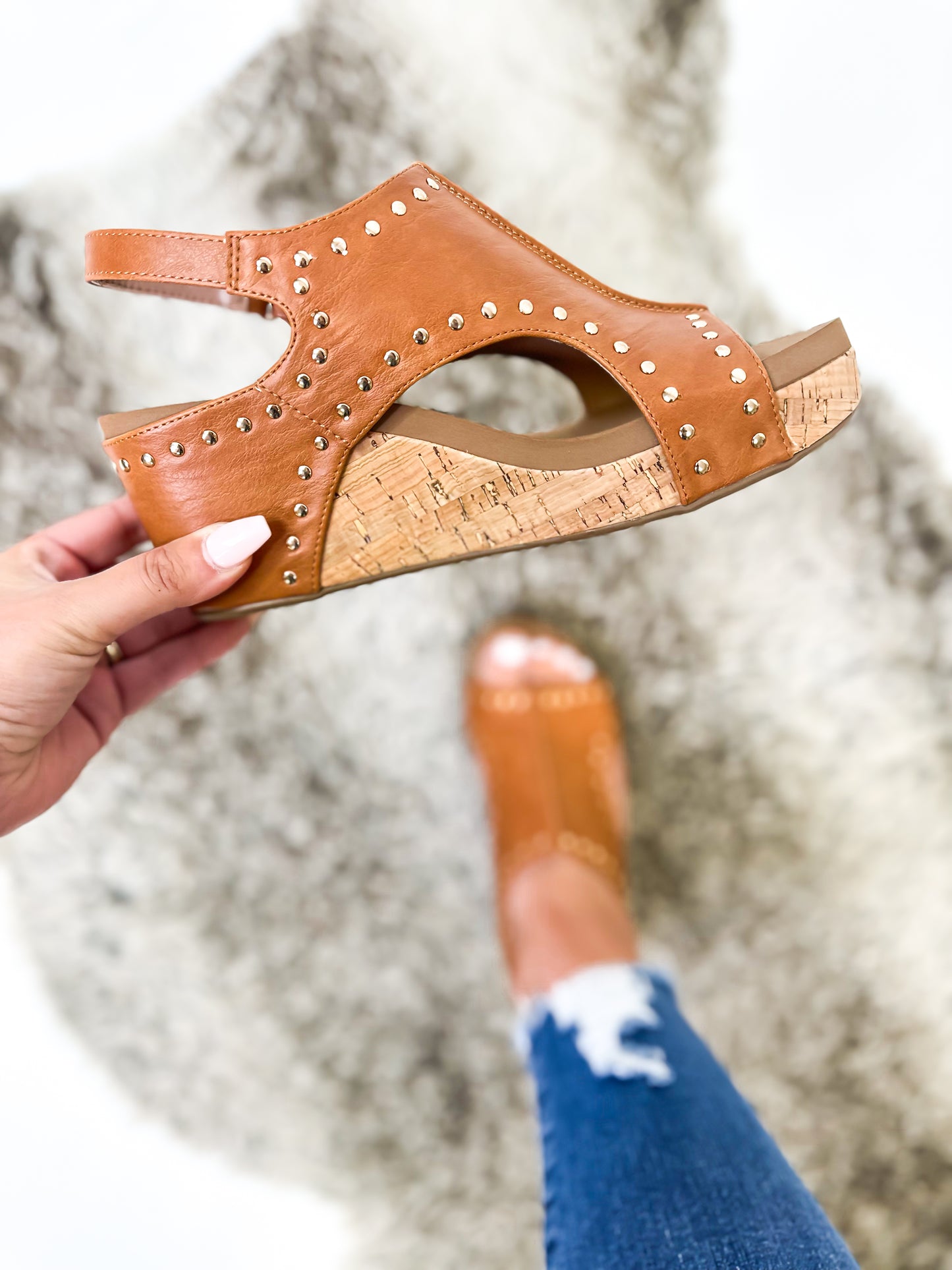 Corky's Cognac Studs Carley Sandals