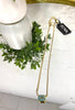 Tova Rhys Rectangle Necklace in Aqua Bohemica Champagne - FINAL SALE