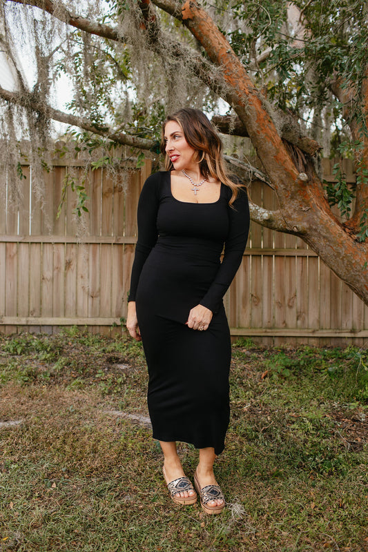 Sleek Silhouette Maxi Dress