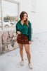Classic Kathryn Button Up Top in Forest Green - Reg & Curvy