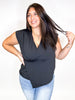 Wrap Star Top in Black - Reg/Curvy