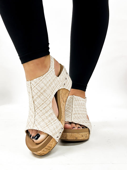 Presale:  Corky's Sand Tweed Carley Sandals