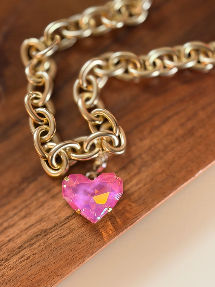 Love Struck Heart Charm In Bubblegum