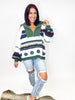 Zip Line Color Block Sweater in Cream