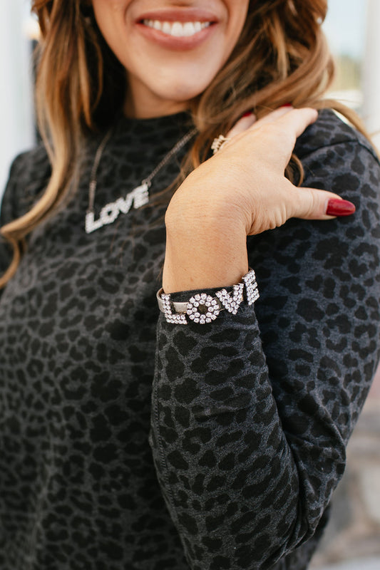 Tova Mini La La Love Cuff in Antique Silver Clear - FINAL SALE