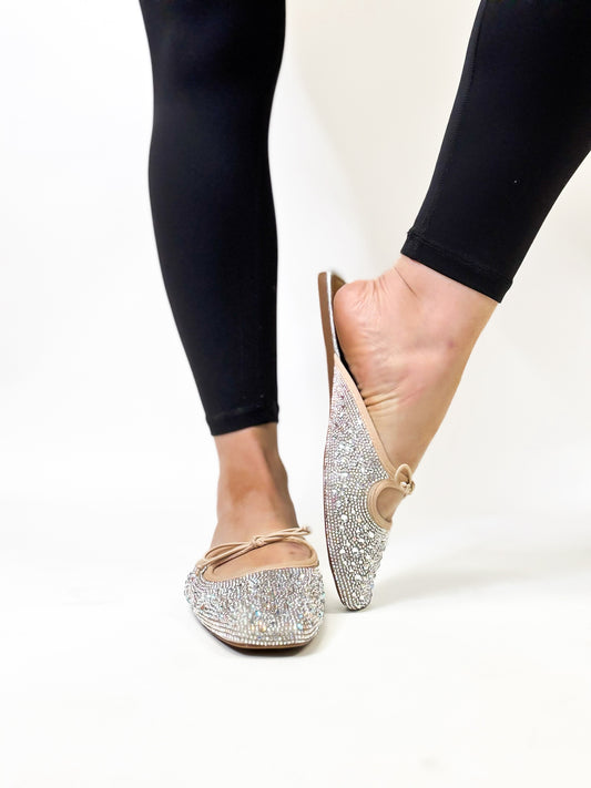 Corky's Clear Rhinestones Tongue Tied Flats