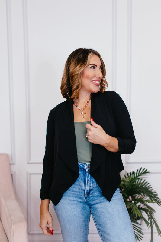 Power Play Blazer in Black - Reg/Curvy