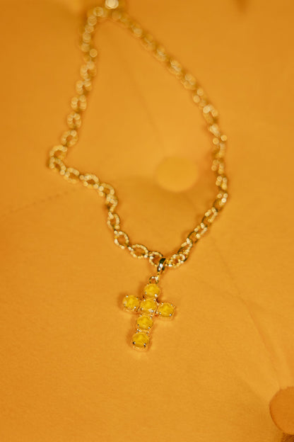 Mini Cross Charms in Yellow