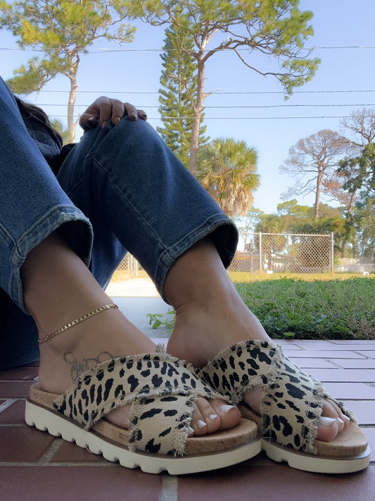 Corky's Leopard Dog Days Sandals