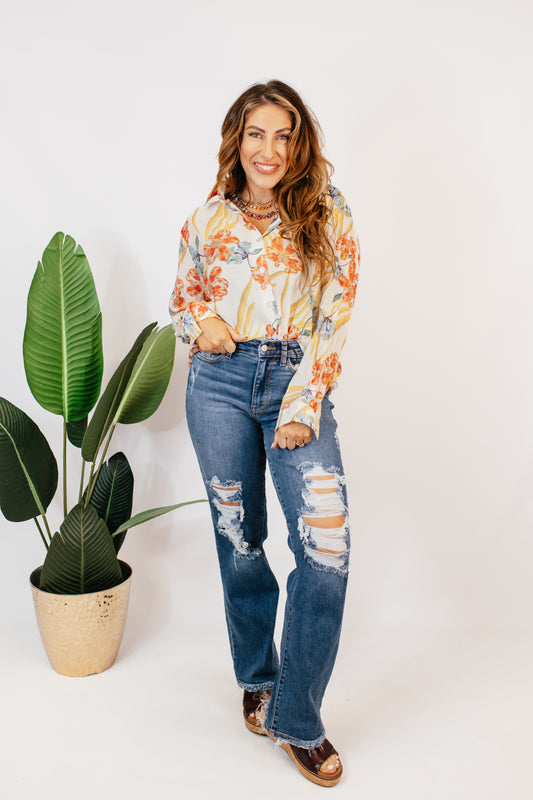 Make It Count Top in Ivory Multi