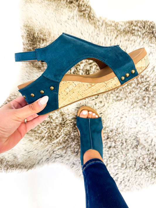 Corky's Teal Faux Suede Carley Sandals